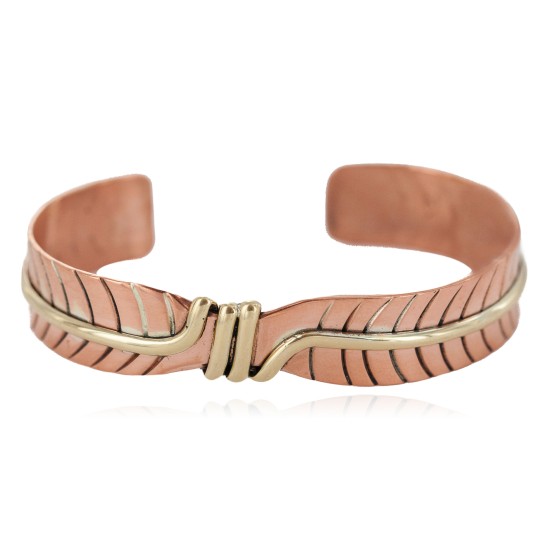 Certified Authentic Navajo Handmade Native American Pure Copper Brass Bracelet 24499-1 Certified Authentic Navajo Handmade Native American Pure Copper Brass Bracelet 24499-1