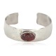 Certified Authentic Navajo Handmade Natural Red Jasper Native American Nickel Bracelet 13124-1