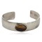 Certified Authentic Navajo Handmade Natural Tigers Eye Native American Nickel Bracelet 24494-11