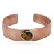 Certified Authentic Navajo Handmade Natural Tigers Eye Native American Pure Copper Bracelet 24494-1