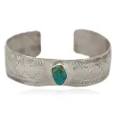 Navajo Handmade Natural Turquoise Nickel Bracelet NB160401230617