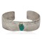 Certified Authentic Navajo Handmade Natural Turquoise Native American Nickel Bracelet 24494-9