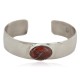 Certified Authentic Navajo Handmade Navajo Natural Red Jasper Native American Nickel Bracelet 13148