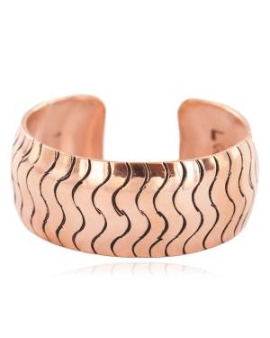 Certified Authentic Navajo Handmade Wave Native American Pure Copper Bracelet 13136-1