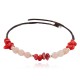 Certified Authentic Navajo Heishi Coral Quartz Native American Adjustable Wrap Bracelet 13151-56