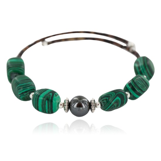 Certified Authentic Navajo Heishi Hematite Malachite Native American Adjustable Wrap Bracelet 13166-1 Certified Authentic Navajo Heishi Hematite Malachite Native American Adjustable Wrap Bracelet 13166-1