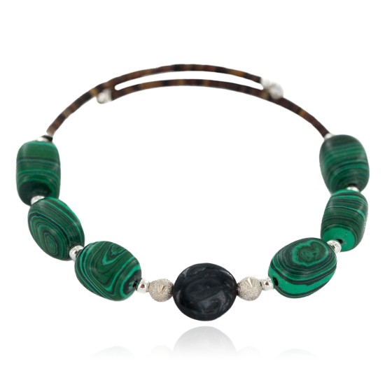 Certified Authentic Navajo Heishi Malachite Green Jasper Native American Adjustable Wrap Bracelet 13159-1 Certified Authentic Navajo Heishi Malachite Green Jasper Native American Adjustable Wrap Bracelet 13159-1