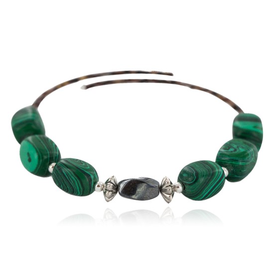 Certified Authentic Navajo Heishi Malachite Hematite Native American Adjustable Wrap Bracelet 13166-2