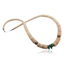 Certified Authentic Navajo Native .925 Sterling Silver Graduated Heishi and Turquoise Native American Necklace 390585942442