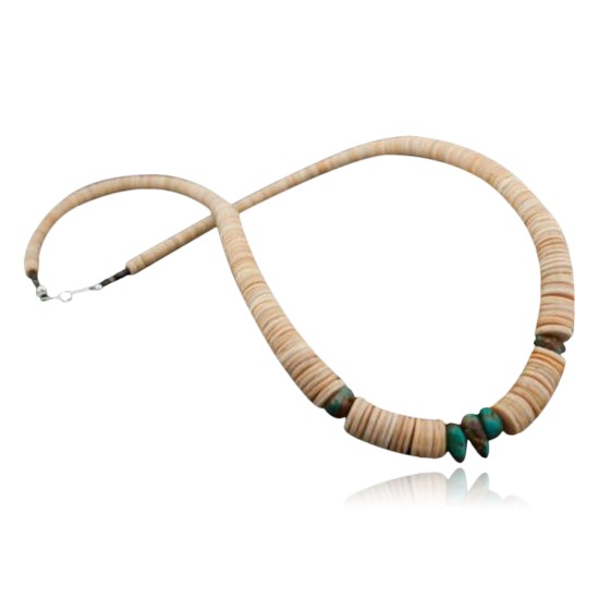 Certified Authentic Navajo Native .925 Sterling Silver Graduated Heishi and Turquoise Native American Necklace 390585942442