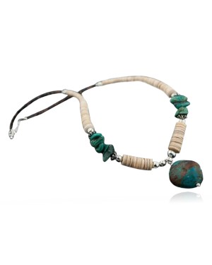 Certified Authentic Navajo Native .925 Sterling Silver Graduated Heishi Turquoise 153.925 Sterling Silver Native American Necklace 390583143489