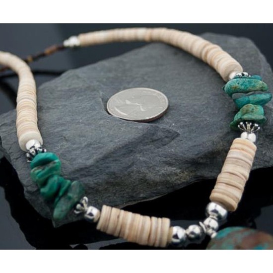 Certified Authentic Navajo Native .925 Sterling Silver Graduated Heishi Turquoise 153.925 Sterling Silver Native American Necklace 390583143489 Certified Authentic Navajo Native .925 Sterling Silver Graduated Heishi Turquoise 153.925 Sterling Silver Native American Necklace 390583143489