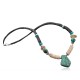 Certified Authentic Navajo Native .925 Sterling Silver Graduated Heishi, Turquoise and Carnelian Native American Necklace 391169568190