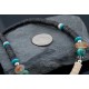 Certified Authentic Navajo Native .925 Sterling Silver Graduated Heishi, Turquoise and Carnelian Native American Necklace 391169568190