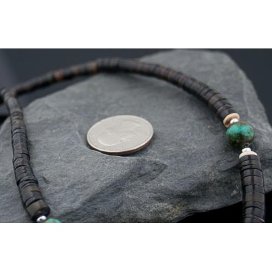 Certified Authentic Navajo Native .925 Sterling Silver Graduated Heishi Turquoise DROP Native American Necklace 390599158511