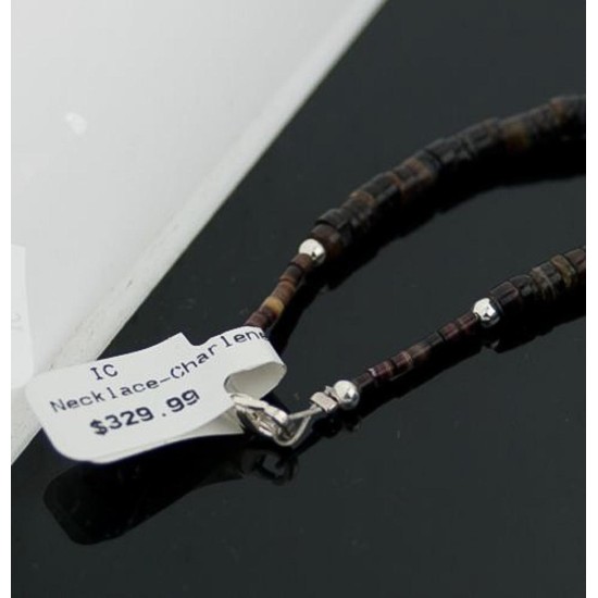 Certified Authentic Navajo Native .925 Sterling Silver Graduated Heishi Turquoise DROP Native American Necklace 390599158511