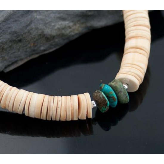 Certified Authentic Navajo Native .925 Sterling Silver Graduated Heishi, Turquoise Native American Necklace 370801534295 Certified Authentic Navajo Native .925 Sterling Silver Graduated Heishi, Turquoise Native American Necklace 370801534295