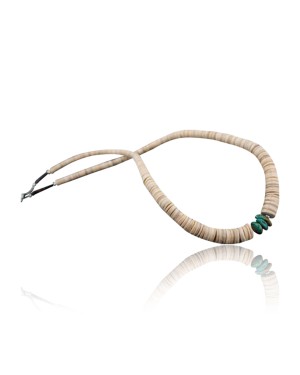 Certified Authentic Navajo Native .925 Sterling Silver Graduated Heishi, Turquoise Native American Necklace 390574656122
