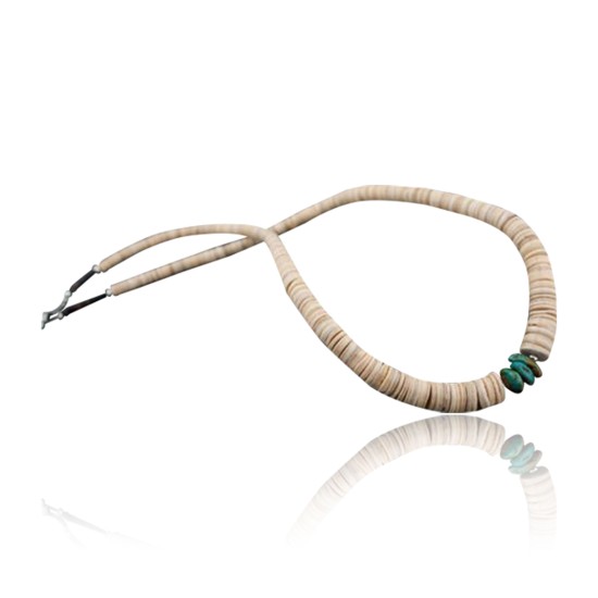 Certified Authentic Navajo Native .925 Sterling Silver Graduated Heishi, Turquoise Native American Necklace 390574656122