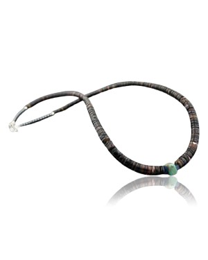 Certified Authentic Navajo Native .925 Sterling Silver Graduated Heishi Turquoise Native American Necklace 390578017473