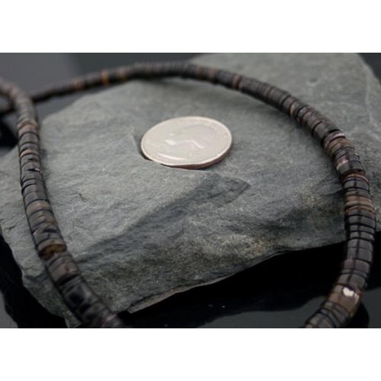 Certified Authentic Navajo Native .925 Sterling Silver Graduated Heishi Turquoise Native American Necklace 390578017473