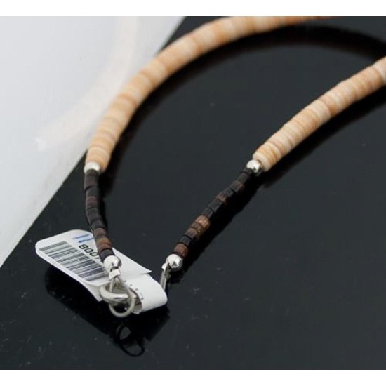 Certified Authentic Navajo Native .925 Sterling Silver Graduated Melon Shell and Turquoise DROP Native American Necklace 390611867862