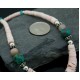 Certified Authentic Navajo Native .925 Sterling Silver Graduated Melon Shell and Turquoise DROP Native American Necklace 7501008-41