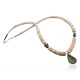 Certified Authentic Navajo Native .925 Sterling Silver Graduated Melon Shell and Turquoise DROP Native American Necklace 7501009-15