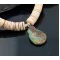 Navajo Native .925 Sterling Silver Graduated Melon Shell and Turquoise DROP Native American Necklace 7501009-15 Navajo Native .925 Sterling Silver Graduated Melon Shell and Turquoise DROP Native American Necklace 7501009-15