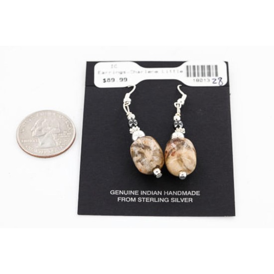 Certified Authentic Navajo NATIVE .925 Sterling Silver Hooks Natural BEIGE AGATE Native American Earrings 390788653226 Certified Authentic Navajo NATIVE .925 Sterling Silver Hooks Natural BEIGE AGATE Native American Earrings 390788653226