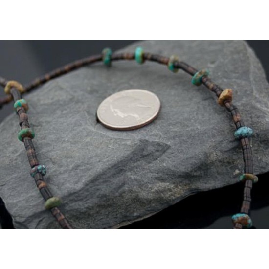 Certified Authentic Navajo Native .925 Sterling Silver Natural Turquoise DROP Native American Necklace 390605187238