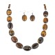 Certified Authentic Navajo Native American Natural Tigers Eye Necklace Earrings Set 24547-18331