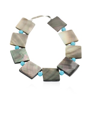 Certified Authentic Navajo Natural Abalone Native American Bracelet 13173-3