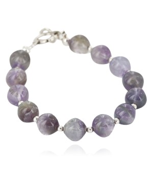 Certified Authentic Navajo Natural Amethyst Native American Bracelet 12888-5