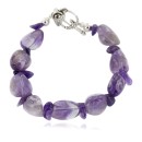 Navajo Natural Amethyst Native American Link Bracelet 12983