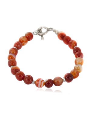 Certified Authentic Navajo Natural Carnelian Native American Bracelet 12920-2
