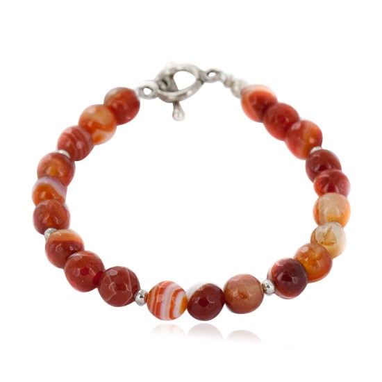 Certified Authentic Navajo Natural Carnelian Native American Bracelet 12920-2