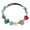 Certified Authentic Navajo Natural Coral Hematite Gaspeite Heishi Adjustable Wrap Native American Bracelet 13049-12