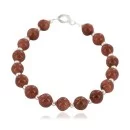 Navajo Natural Goldstone Nickel Native American Bracelet 12933