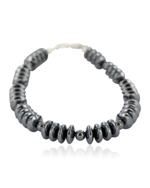Certified Authentic Navajo Natural Hematite Native American Bracelet 12945-3