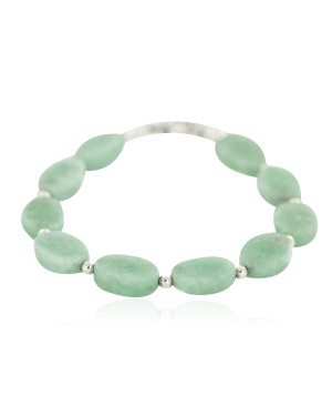 Certified Authentic Navajo Natural Jade Native American Bracelet  13173-2