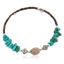 Navajo Natural Jasper Heishi Native American Adjustable Wrap Bracelet 13151-53