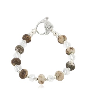 Certified Authentic Navajo Natural Jasper Quartz Native American Bracelet 12891-6