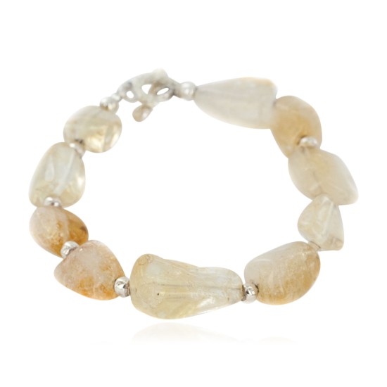 Certified Authentic Navajo Natural Quartz Native American Bracelet 12921-6