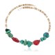 Certified Authentic Navajo Natural Turquoise Coral Heishi Adjustable Wrap Native American Bracelet 12906