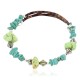 Certified Authentic Navajo Natural Turquoise Gaspeite Heishi Adjustable Wrap Native American Bracelet 12742-71