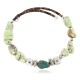 Certified Authentic Navajo Natural Turquoise Gaspeite Heishi Adjustable Wrap Native American Bracelet 13049-7