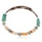 Certified Authentic Navajo Natural Turquoise Graduated Melon Shell Heishi Adjustable Wrap Native American Bracelet 12742-72