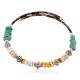 Certified Authentic Navajo Natural Turquoise Graduated Melon Shell Heishi Adjustable Wrap Native American Bracelet 12742-72