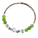 Navajo Natural Turquoise Green Quartz Heishi Adjustable Wrap Native American Bracelet 13037-1